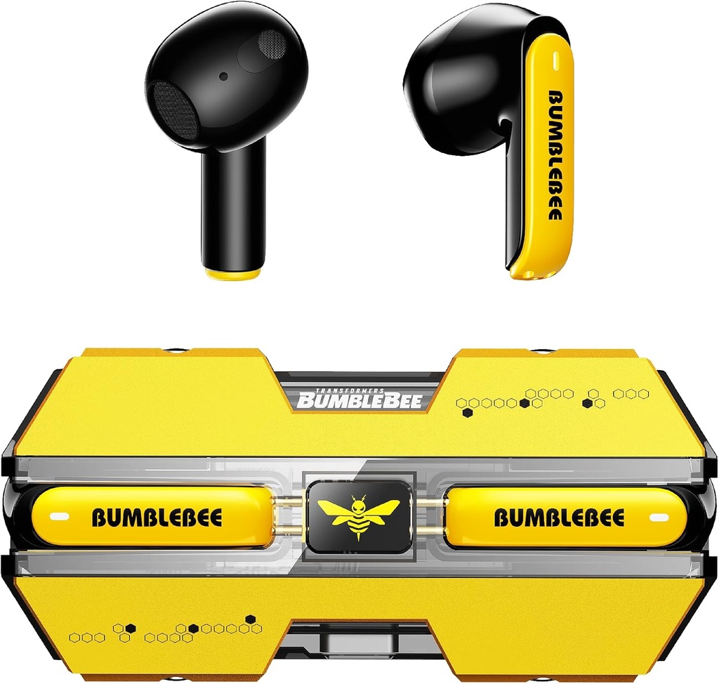 [30920] Transformers TWS Earphones, Deep Bass Sound, IPX5 Waterproof, TF-T01 Yellow