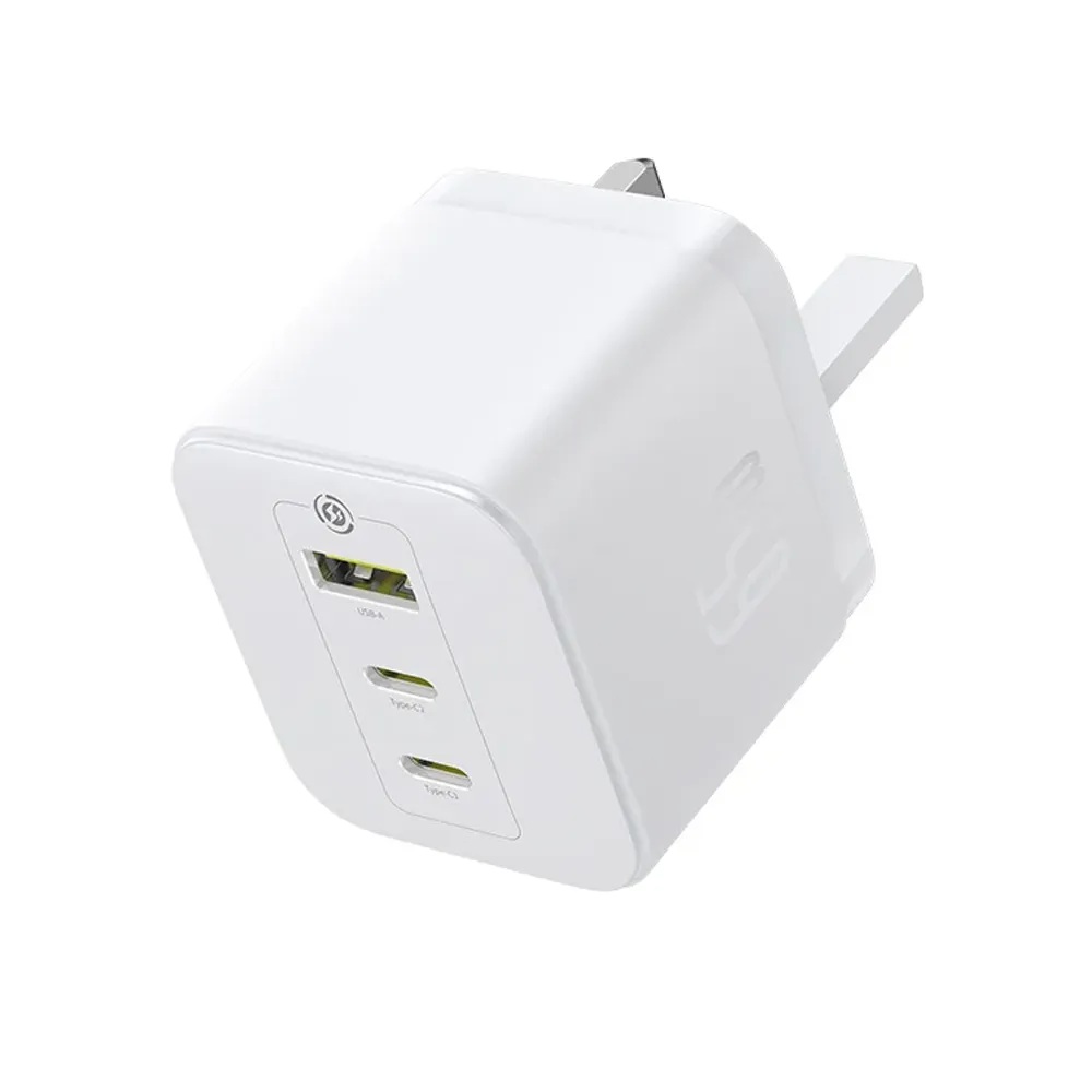 [31032] Baseus Charger Wall 65W USB-Cx2/USB-A UK+100W USB-C Cable PALM White