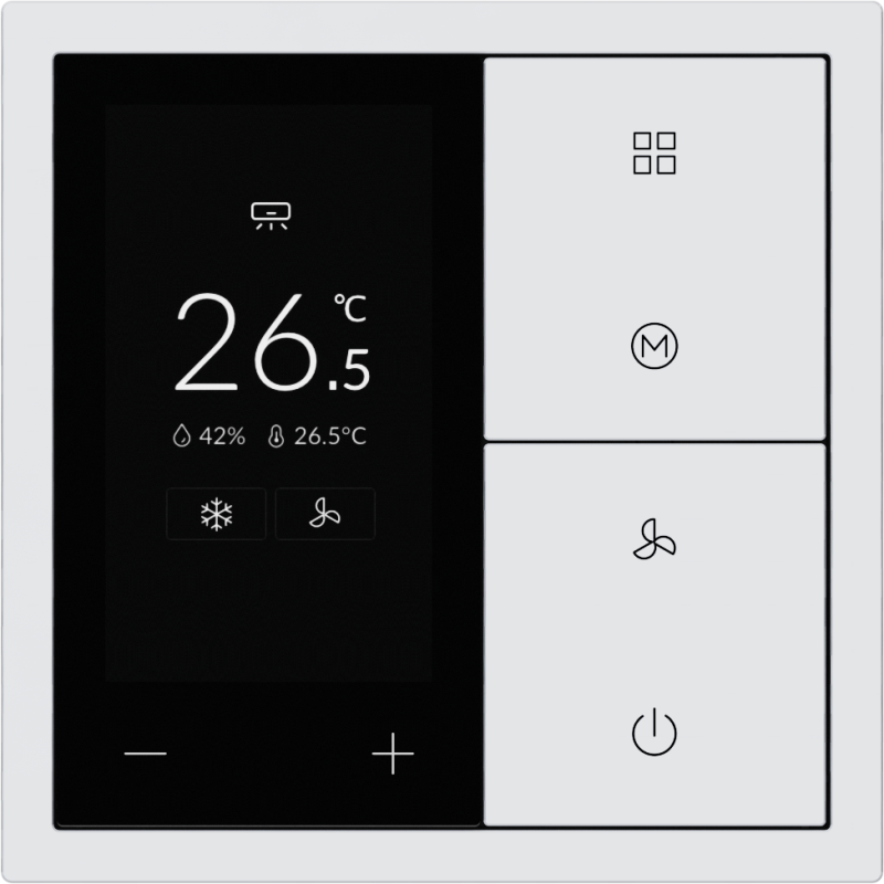 HDL Panel XELENT SERIES Ivory White Thermostat 6 Button OLED (Plastic)