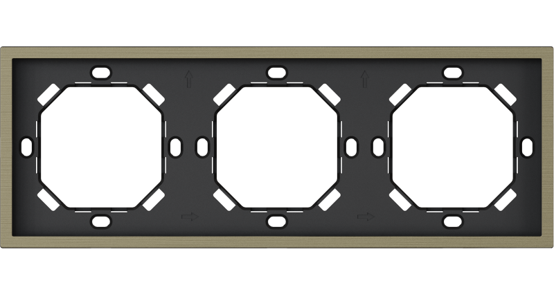 HDL Panel XELENT SERIES Antique Bronze Panel Frame 3 Gang