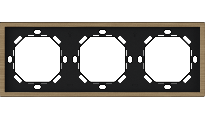 [31198] HDL Panel XELENT SERIES Brass Panel Frame 3 Gang