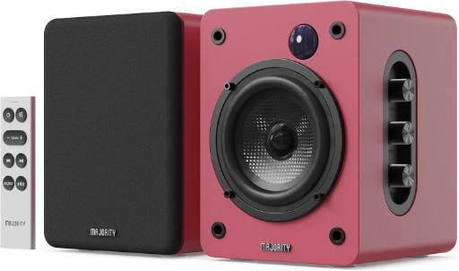 Majority Speakers Active D50X 60W 2.0 BT/USB/Optical/HDMI ARC Maroon (pair)