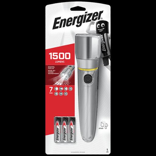 [28256] Energizer Vision HD Metal Torch 1500 Lumens IPX4 (6xAA Batteries Included)