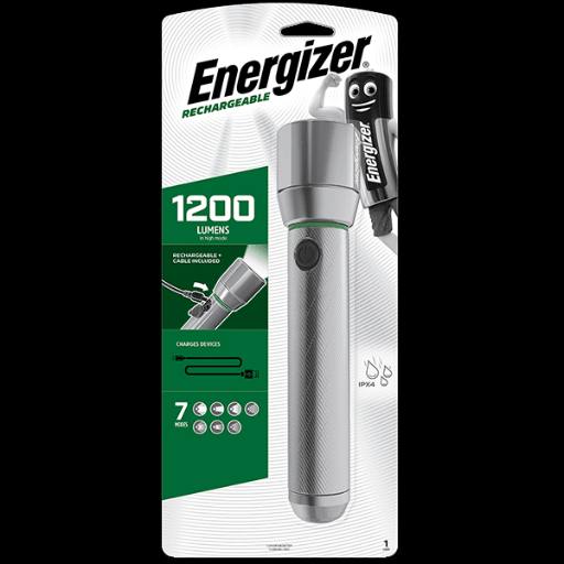 [28257] Energizer Vision HD Metal USB-C Rechargeable Torch Light 1200 Lumens IPX4 (USB Charging Cable Included)