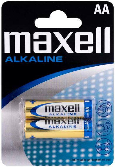 Maxell Batteries AA LR6, 2-Pack