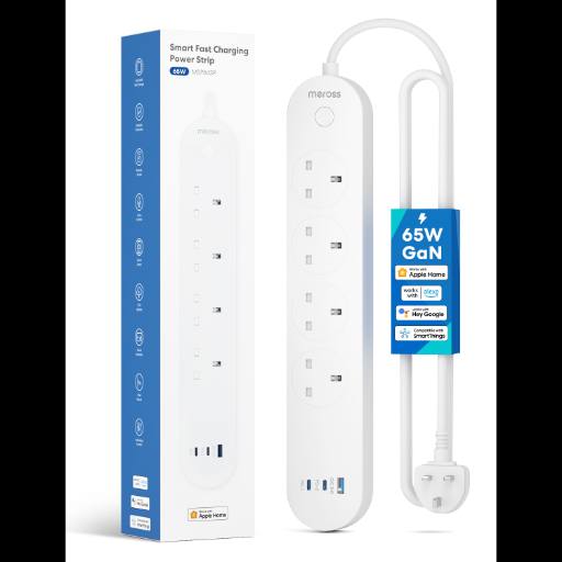 [28240] Meross Smart WiFi Powerstrip 4x AC sockets 1xUSB-A 2xUSB-C 65W 1.8m MSP843PHK-UK
