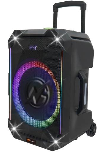 [28148] N-Gear FLASH1540 15'' Portable Karaoke Speaker with 1x Wireless Mic LED Lights USB & BT