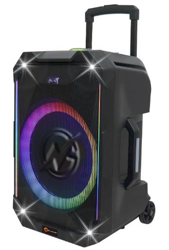 [28149] N-Gear FLASH1240 12'' Portable Karaoke Speaker with 1x Wireless Mic LED Lights USB & BT