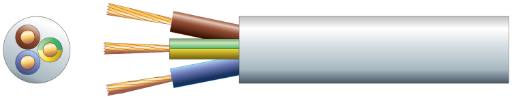 [28052] Mercury Mains Power Cable 3-Core 15A 1.5mm 100m White 804.347UK