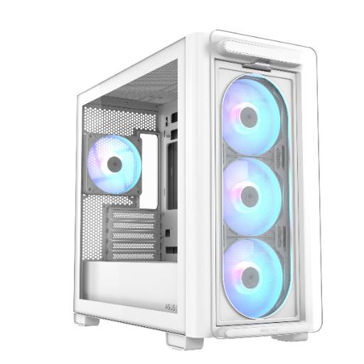 [27920] ASUS PC Case mATX Tempered Glass 4xARGB Fans A23 PLUS White