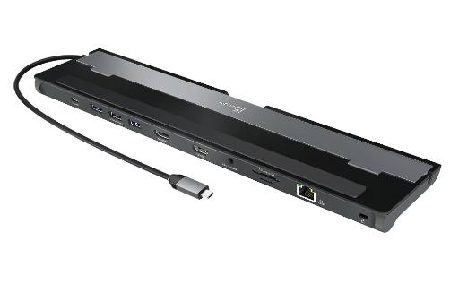 [27902] j5create Docking Station USB-C 10-in-1 Dual Display 2K-4K HDMI/RJ45/USB/SD/Audio/PD JCD542