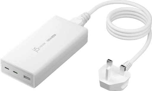 [27894] j5create 185W Laptop GaN Charger PD3.1 2xUSB-C/1xUSB-A (UK Plug) JUP37185W