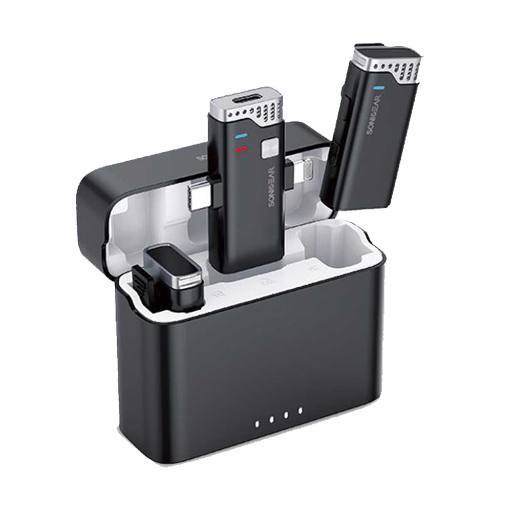 [27821] SonicGear WLM3000 DUO USB-C & Lightning Receiver to 2x Lavalier ClipOn Microphones