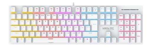 Armaggeddon MKA-7C White Mechanical Gaming Keyboard 104 Keys Clicky Blue Keys