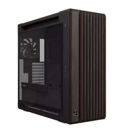 [30394] ASUS PC Case ProArt ATX Walnut Wood Front Panel Tempered Glass Side Panel 3x Pre-Installed Fans IR Dust Indicator Type-C PA602 Wood Edition Modern Black TG