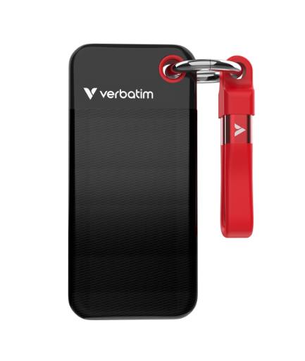 [27701] Verbatim SSD Portable Pocket Keyring 3.2 Gen2 1TB Black/Red