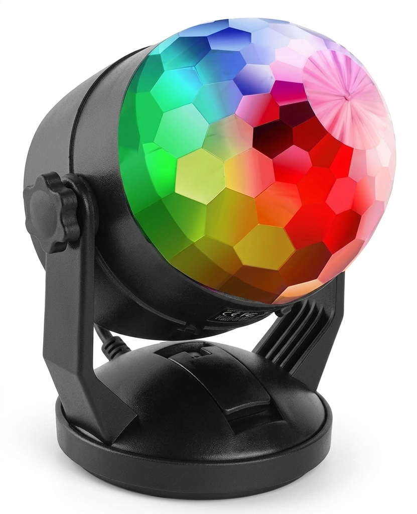 [30636] Denver LDB-319MK2 Disco Light Ball with Sound-Activated Light Show (Works via Mains or 3x AA Batteries)