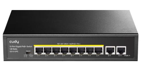 [27576] Cudy Switch PoE Gigabit 8PoE + 2GbE Uplink 120W GS1010PE