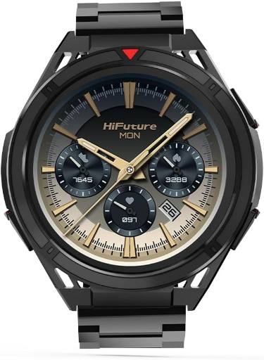 HiFuture ACTIVE Black/Red Adventure & Fitness GPS SmartWatch, AMOLED Display, Rugged & 5ATM with Stainless Steel + Silicone Bands