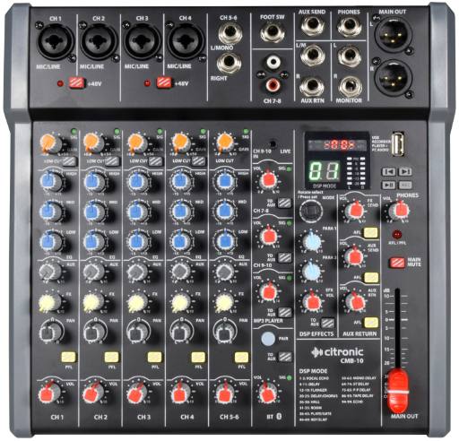 [27395] Citronic CMB-10 10ch Mixer with DSP/USB/PC/BT 170.890UK