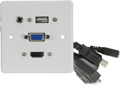 AV:Link WALL PLATE USB-A/HDMI/VGA 4K 122.395UK