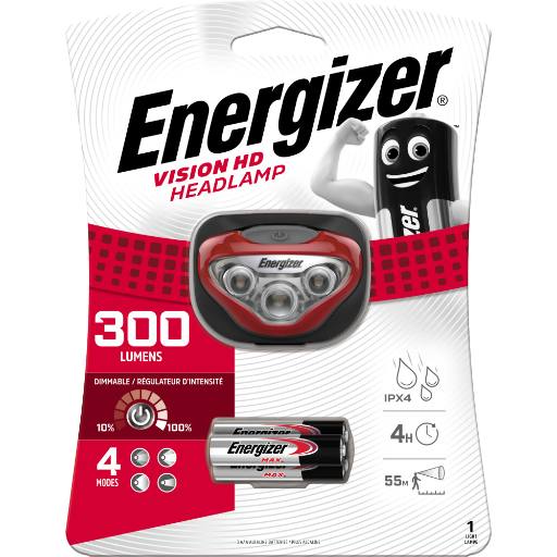 [30355] Energizer Light Headlight 300 Lumens & 4 Hrs (3xAAA) Vision HD
