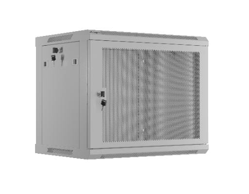 [27246] Lanberg Wall Rack 19'' with Perforated Door 6U 45cm Grey FLAT PACKED
