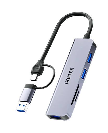 Unitek USB-C Hub 3xUSBA SD/Micro SD Card Reader H1320A