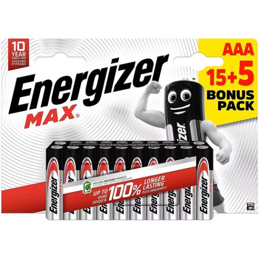 [30326] Energizer Batteries Alkaline AAA (20pcs) Alkaline MAX
