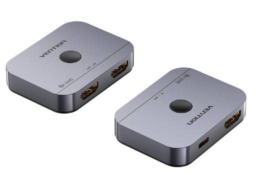 Vention HDMI Switch 2-Port 8K 2.1 Bi-Directional Metal AKPH0