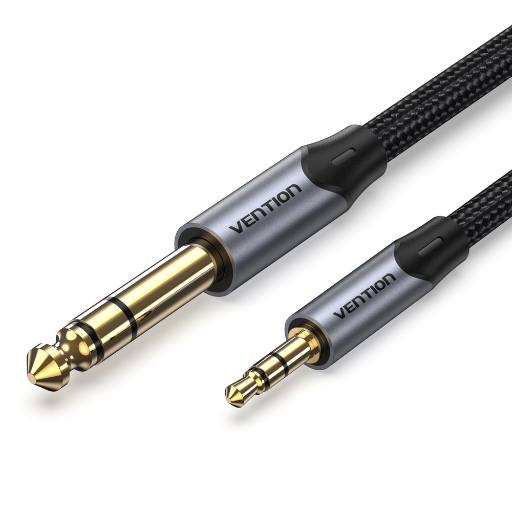 [26664] Vention AUDIO 3.5mm to 6.3mm M-M TRS Cable Braided Alum 5.0m BAUHJ
