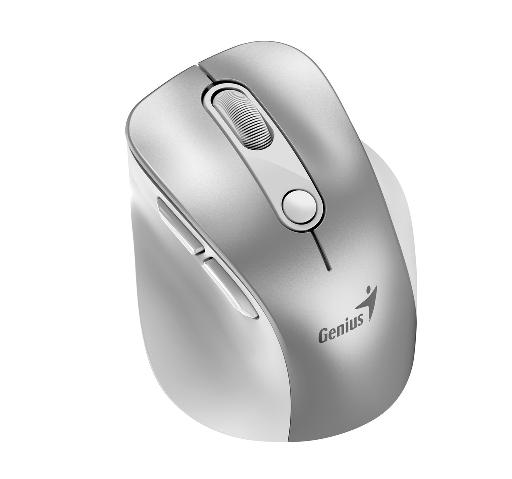 [26587] Genius Mouse Wireless+BT Rechargeable Mini RGB Ergo 9000S Pro Silver
