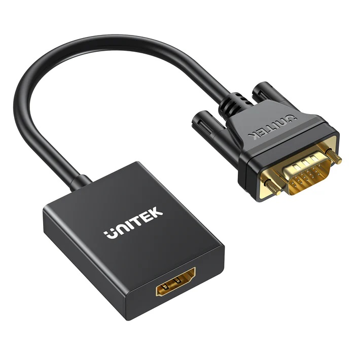 [26517] Unitek Converter VGA to HDMI Adapter w/Audio & Power Port