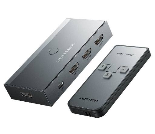 [30279] Vention HDMI Switch 3-Port 8K 2.1 w/Remote Control AKRH0