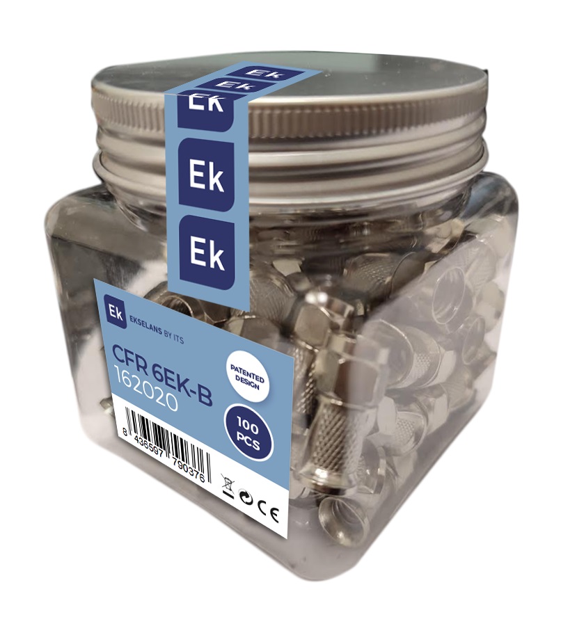 [26462] EK CFR6EK-B F-Connector w/wings 6-7mm 100pcs Bottle