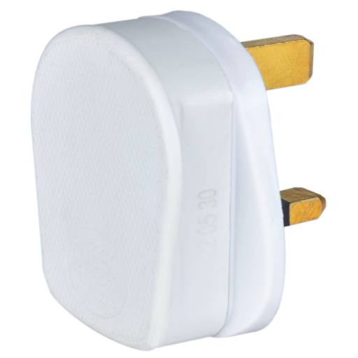 [30267] Mercury POWER Mains Plug UK 13A Fuse Rubber White 429.633UK