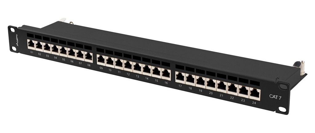 Lanberg Patch Panel 24-Port 1U 19" CAT7 FTP Shielded Black PPS7-1024-B