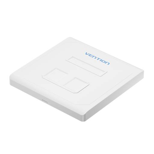 Vention NETWORK Keystone Wall Plate 2-Port White