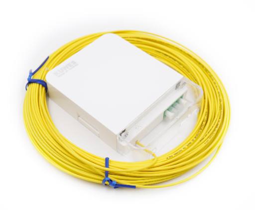 [25987] Kuwes Pre-Terminated Fiber Optic Outlet with Pigtail LC/APC SM Carton 20m