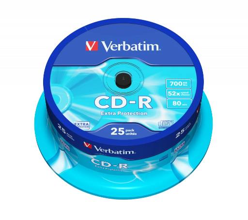 [25935] Verbatim CD-R 700MB 52X 25-Pack Spindle Extra Protection 43432