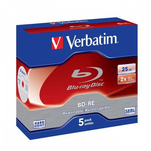 [25933] Verbatim BD-RE 25GB 2X 5-Pack Jewel Case 43615