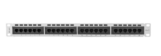 [25883] Lanberg Patch Panel 24-Port 1U 19" CAT6 UTP Grey