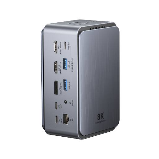 Vention IT HUB 13-in-1 8K Triple Monitor Docking Station with Digital Display TFXH0