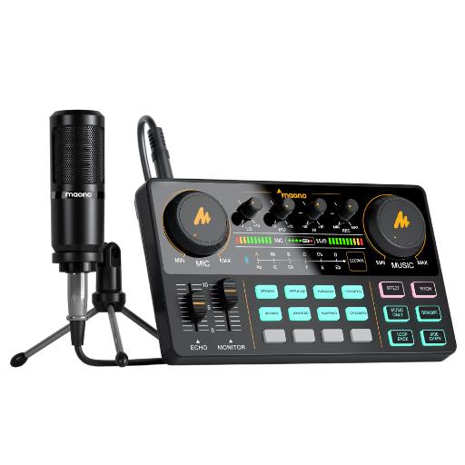 [25802] Maono AM200S1 Streaming Audio Mixer Console with Microphone Bundle