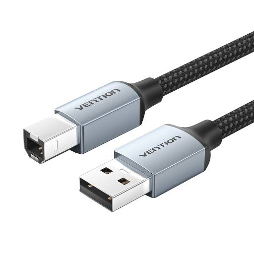 [30120] Vention IT Cable USB-A 2.0 to USB-B Printer Braided 3.0m Aluminium Grey CTTHI