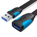 Vention IT Cable USB-A 3.0 M-F Extension Flat 3.0m Black VAS-A13-B300
