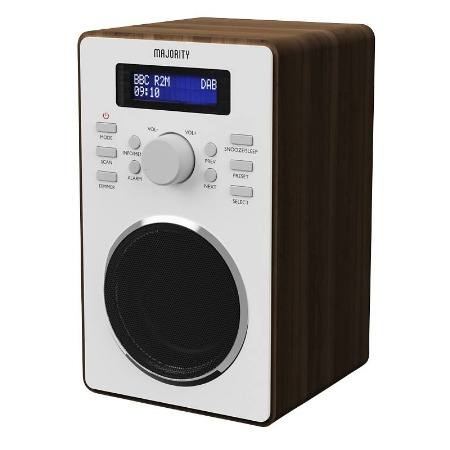 [25720] Majority BARTON FM/DAB Radio with Dual Alarm & LED Display (Walnut)
