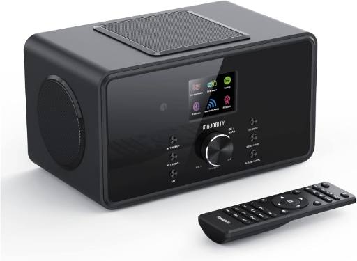 Majority BARD 2.1 Mini HiFi 100W with 2 x 4inch Speakers and 5inch Sub FM Radio, USB, Internet Radio, Bluetooth & Alarm