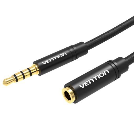 [30095] Vention AUDIO 3.5mm M-F Extension Cable Metal & Braided 1.5m BHBBG