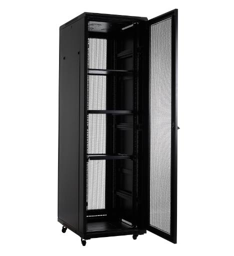 [24732] NETPRO 19'' Floor Cabinet 37U 100cm NP-C37U100P Perf.Doors (Not Assembled)